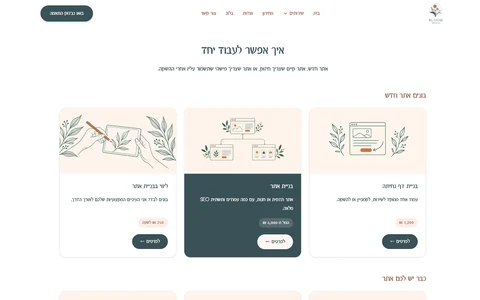 סקשן השירותים בעמוד הבית של אתר BLOOM Websites & SEO